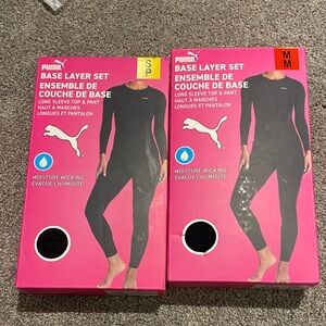 Puma Women's Black Base Layer Set new in box multiple sizes sold as set